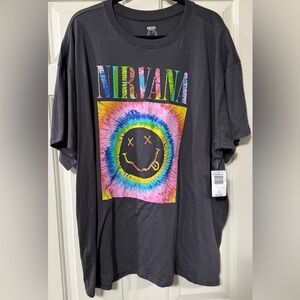 Nirvana Graphic Tee with Tie-Dye Design